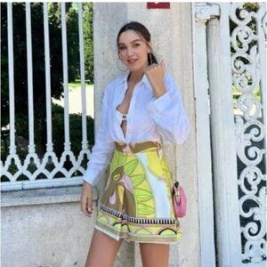 MY11 NWT ZARA BLOGGER FAVE PRINTED HIGH WAISTED SKORT